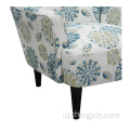 Kursi Lengan Multi Kain Teal Modern dengan Kaki Kayu Solid